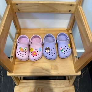 2 pairs of toddler crocs 7c